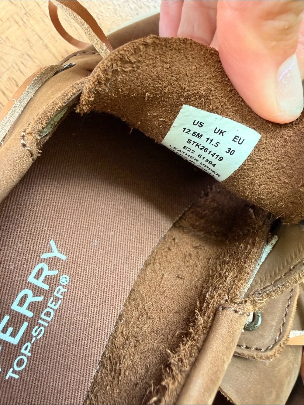 Boys Sperry Tan/Brown Suede Top-Sider Boat Shoe
